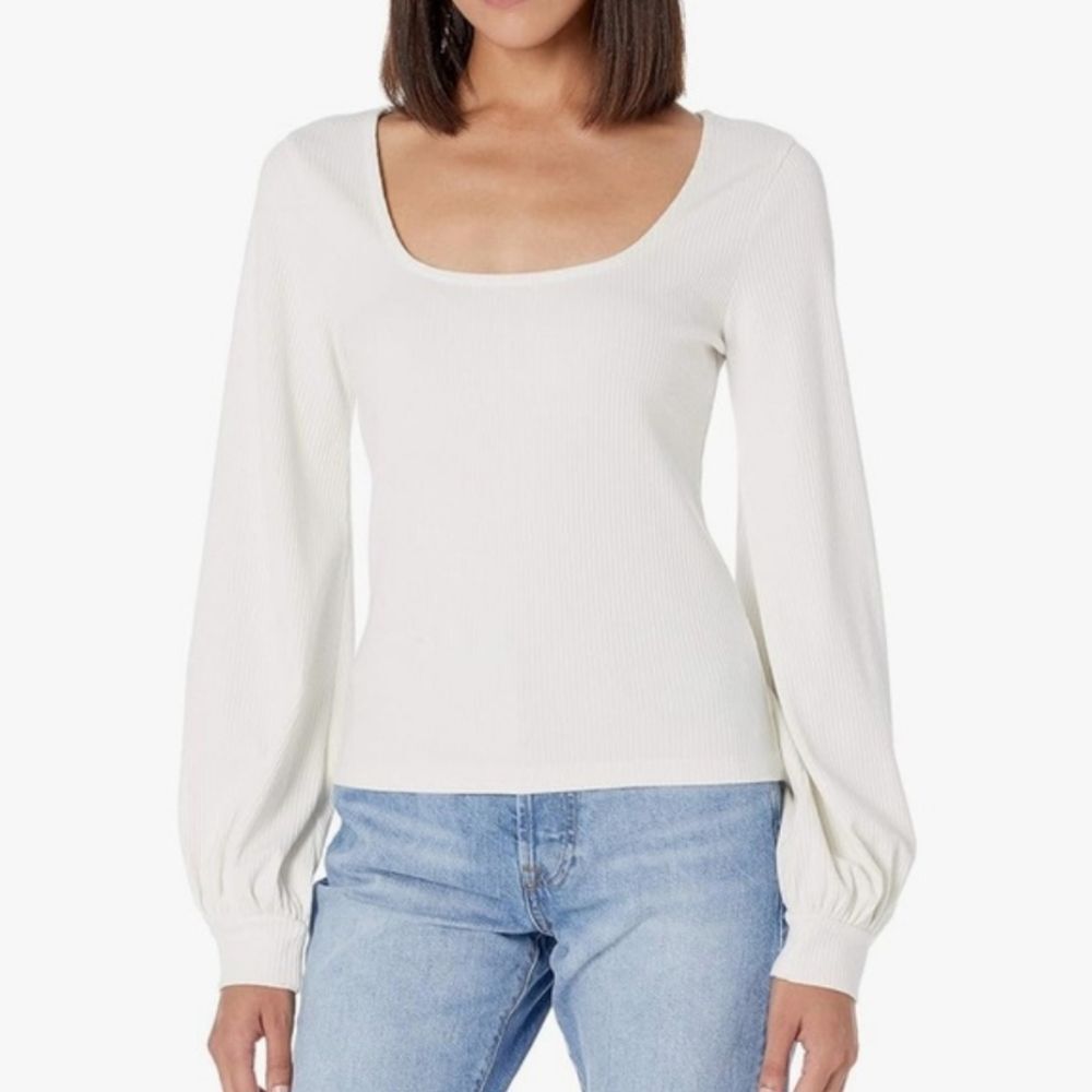 The Drop Lucy's Whims Ivory Ribbed Square Neck Top XS NWT Coquette Soft Girl